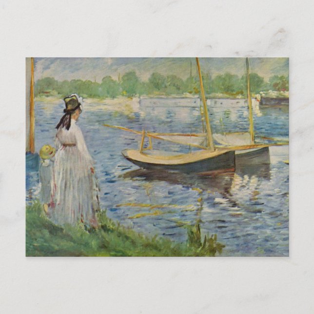 Sein Böschung in Argenteuil von Edouard Manet Postkarte (Vorderseite)