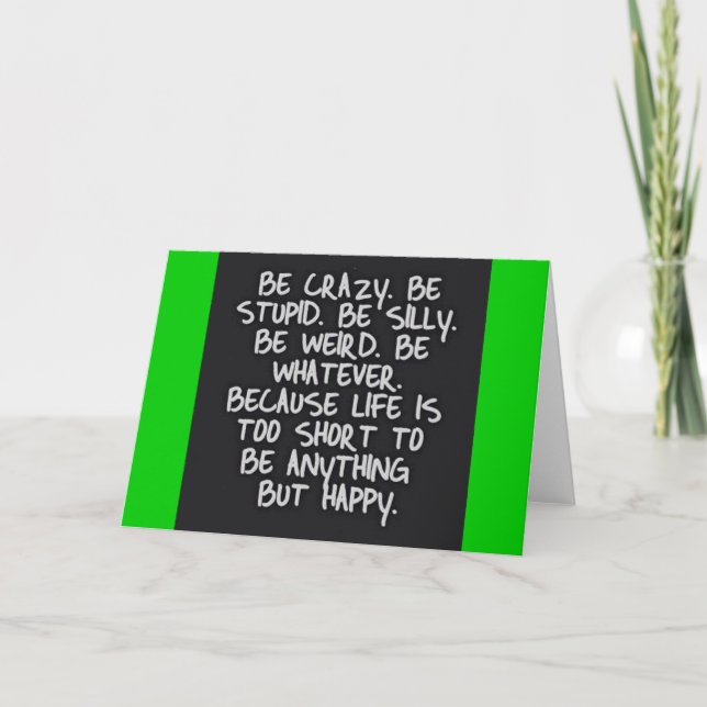 SEIN CRAZY STUPID ALBERN LIFE KURZ FUNNY SPASS MOT KARTE (Vorderseite)