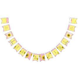 Sein eine Mädchen-Sonnenblume-Babyparty-Fahne Wimpelkette