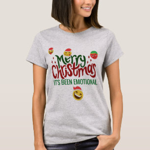 Sein emotionaler frohe Weihnachts-Funny Emoji T-Shirt