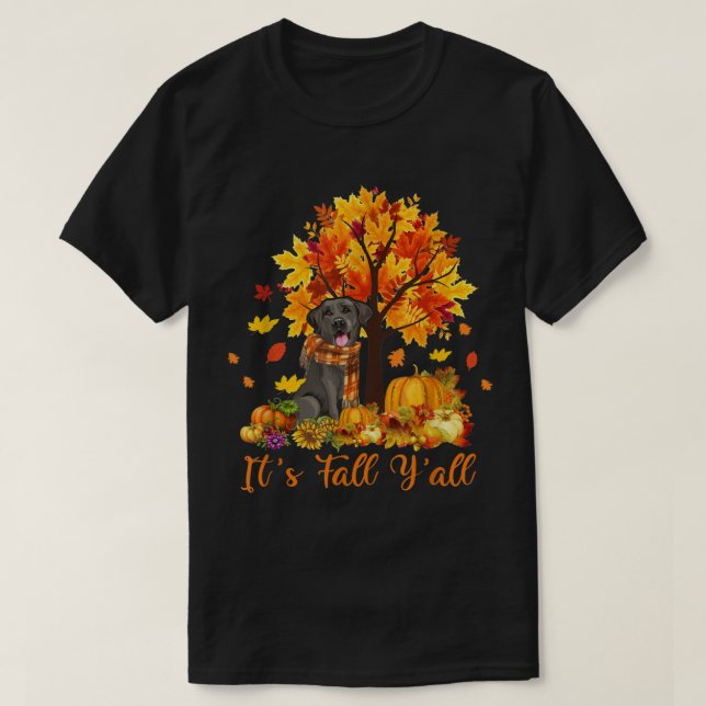 Sein Fall Yall Labrador Black Lab Halloween Thanks T-Shirt (Design vorne)