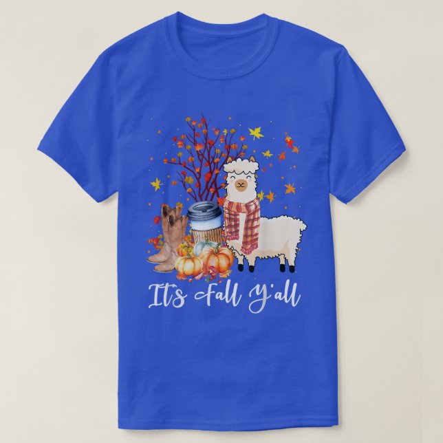 Sein Fall Yall Llama Pumpkin Herbst Thanksgivi T-Shirt (Design vorne)