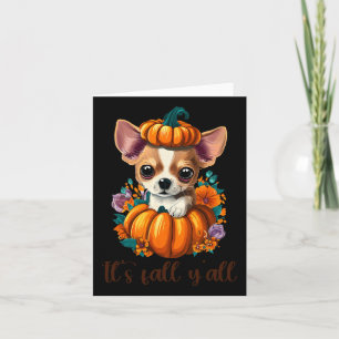 Sein Fall Y'all Niedlicher Floral Pumpkin Chihuahu Karte