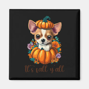 Sein Fall Y'all Niedlicher Floral Pumpkin Chihuahu Magnet