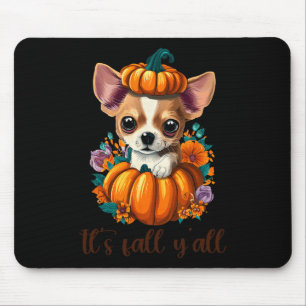 Sein Fall Y'all Niedlicher Floral Pumpkin Chihuahu Mousepad