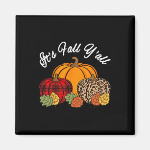 Sein Fall Yall Pumpkin Leopard Print Herbst Thanks Magnet