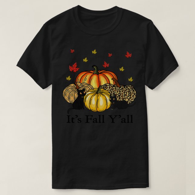 Sein Fall yu Black Cats Erntedank Funny T-Shirt (Design vorne)