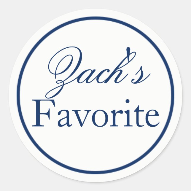 "Sein Favorit" Brotaufkleber für die Gastgeschenk  Runder Aufkleber (Vorderseite)