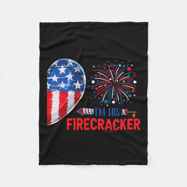 Sein Firecracker 4. Juli Funny Couple Costume Patr Fleecedecke (Vorderseite)