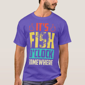 Sein Fischuhr Irgendwo Retro Vintage Fischer T-Shirt