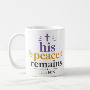 Sein Frieden bleibt christliche Schrift-Typografie Kaffeetasse