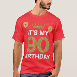 Sein Geburtstag 90. King BDay Party Crown Man und T-Shirt