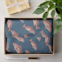 Sein Geburtstag-Schnapper-Fisch-Muster Dunkelblau