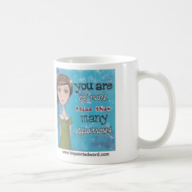 Sein gemaltes Wort - Spatz-Kaffee Tasse (Rechts)