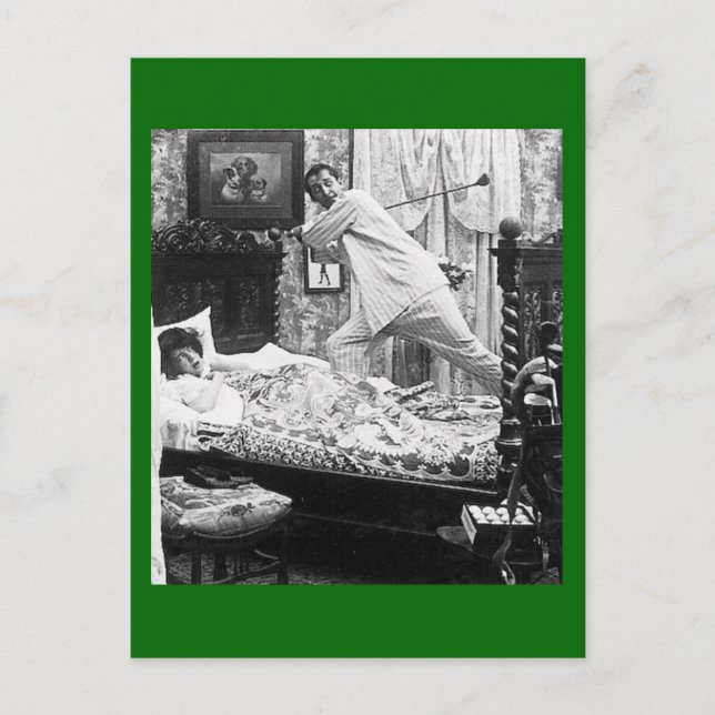 Sein Golftraum ist Ihr Golfalbtraum Vintag Postkarte (Vorderseite)