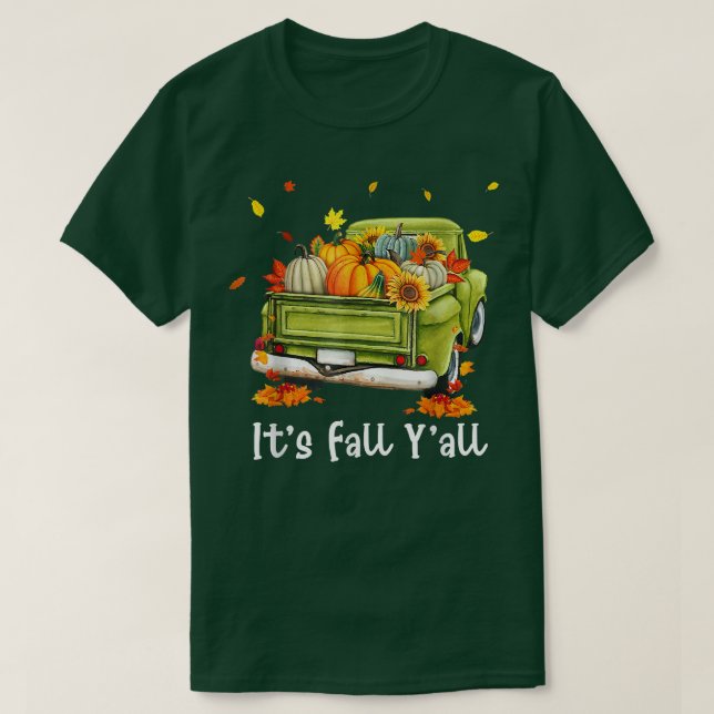 Sein Herbst Yall Pumpkin Truck Herbst Sonnenblume  T-Shirt (Design vorne)