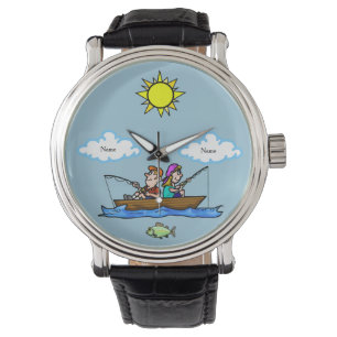 Sein & ihr Spaß beim Fischen in Boat Watch passt Armbanduhr