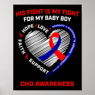 Sein Kampf Baby Junge Sohn CHD Bewusstsein Herzkra Poster