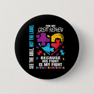 Sein Kampf Blue Great Nephew Autismus Awareness Ta Button