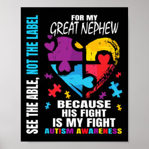 Sein Kampf Blue Great Nephew Autismus Awareness Ta Poster