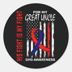 Sein Kampf Chd Awareness Great Onkel American Flag Runder Aufkleber