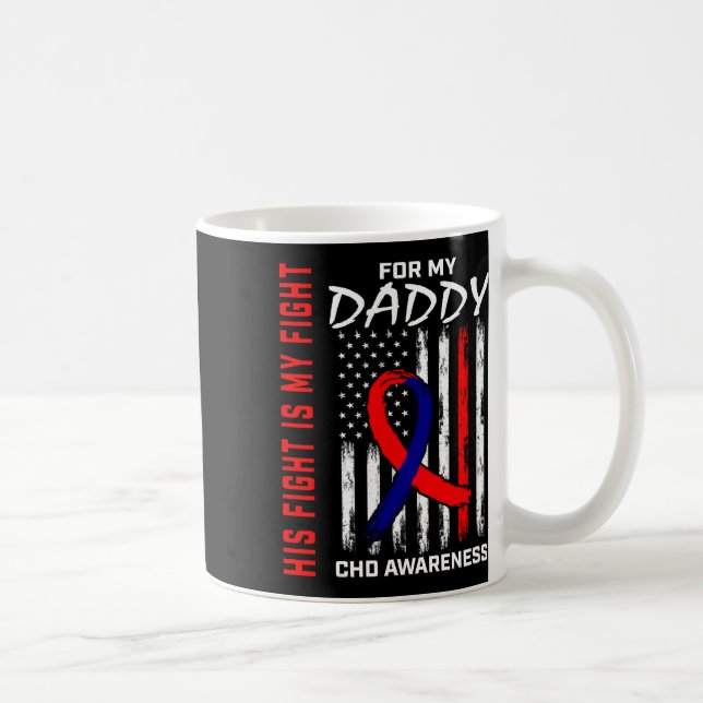 Sein Kampf Daddy Chd Awareness American Flag Graph Kaffeetasse (Rechts)