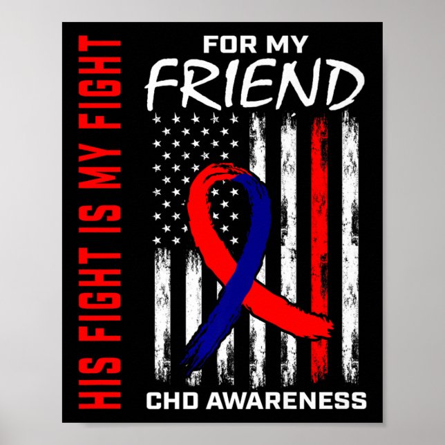 Sein Kampf Freund Chd Awareness American Flag Grap Poster (Vorne)