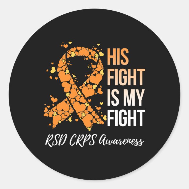 Sein Kampf ist mein "Fight Rsd Crps Awareness 1" Runder Aufkleber (Vorderseite)