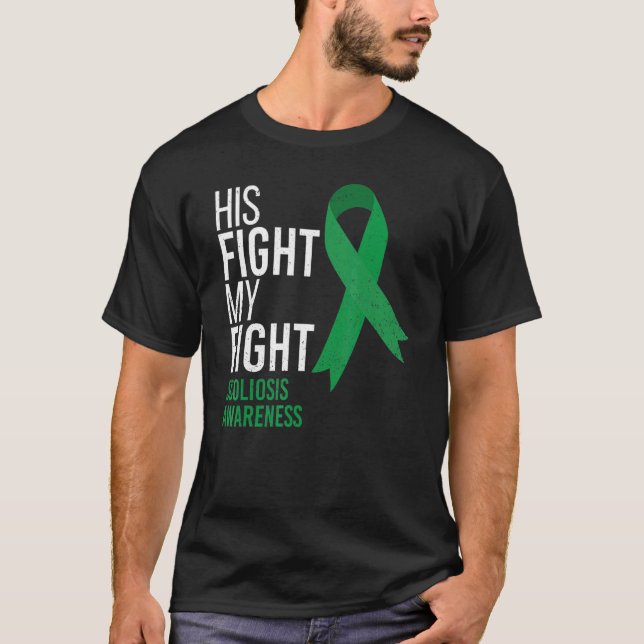 Sein Kampf ist mein Fight Scoliosis Awareness Mont T-Shirt (Vorderseite)