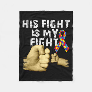 Sein Kampf ist mein Kampf Autism Awareness Support Fleecedecke