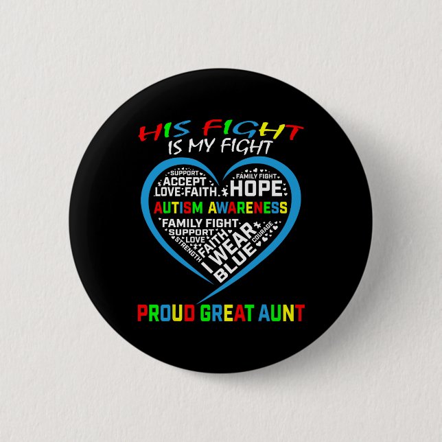 Sein Kampf ist mein Kampf Autismus-Bewusstsein Nef Button (Vorderseite)