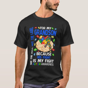 Sein Kampf ist mein Kampf Blau Enkel Autismus-Bewu T-Shirt