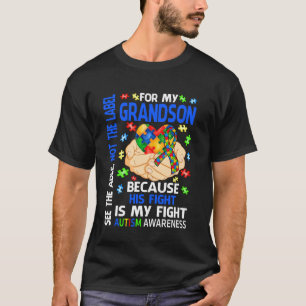 Sein Kampf ist mein Kampf Blau Enkel Autismusbewus T-Shirt