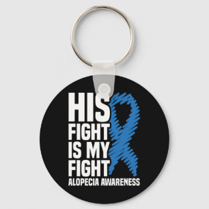 Sein Kampf ist mein Kampf blauer Ribbon Alopecia A Schlüsselanhänger