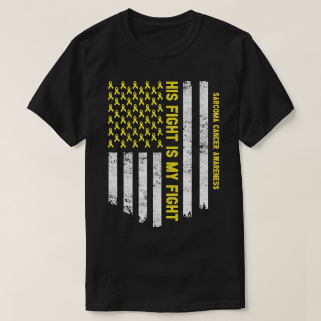 Sein Kampf ist mein Kampf gegen Sarcoma Krebs Awar T-Shirt (Design vorne)