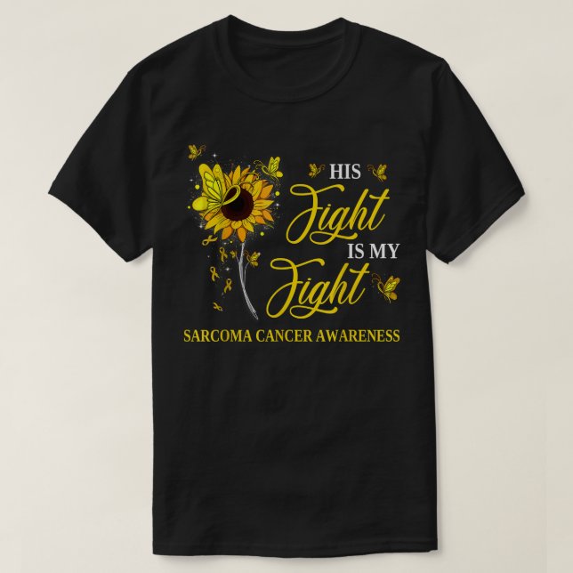 Sein Kampf ist mein Kampf gegen Sarcoma Krebs Bewu T-Shirt (Design vorne)