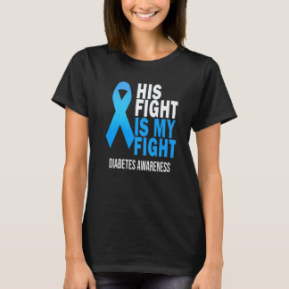 Sein Kampf ist mein Kampf Trage Blau Diabetes-Bewu T-Shirt