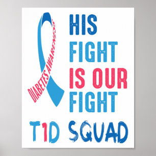 Sein Kampf ist unser Kampf gegen Diabetes Bewussts Poster