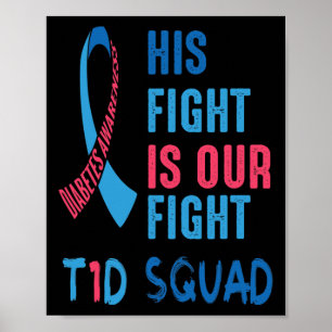 Sein Kampf ist unser Kampf gegen Diabetes Bewussts Poster