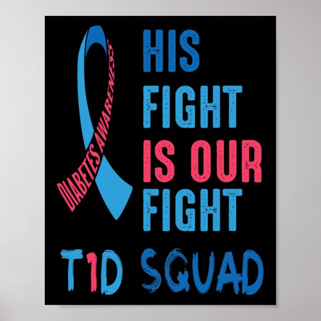 Sein Kampf ist unser Kampf gegen Diabetes Bewussts Poster (Vorne)