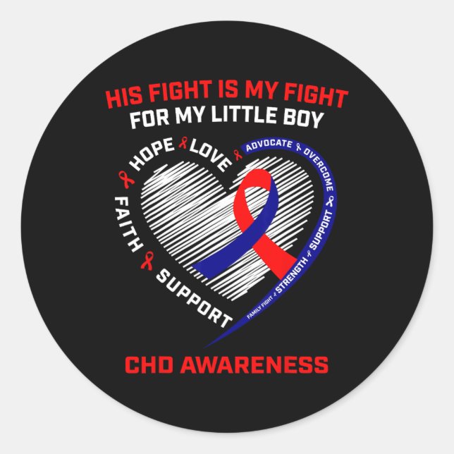 Sein Kampf Kleiner Junge Son Chd Bewusstsein Herz  Runder Aufkleber (Vorderseite)