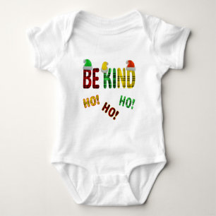 SEIN KIND HO HO HO FUNNY CHRISTMAS KARIERT QUOTE BABY STRAMPLER