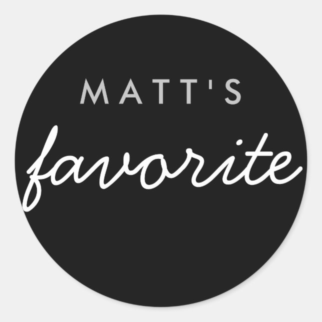 "Sein Lieblingsjause Black Silver Runder Aufkleber (Vorderseite)