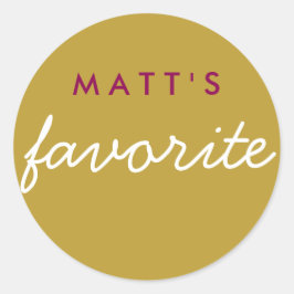 "Sein Lieblingsjause Magenta Gold" Runder Aufkleber