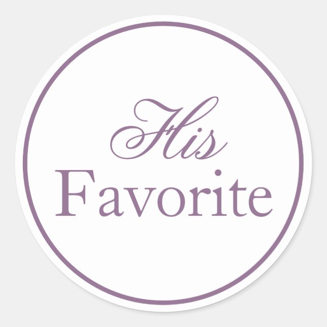 Sein Lieblingsticker für Hochzeit Lilac Lavender L Runder Aufkleber (Vorderseite)