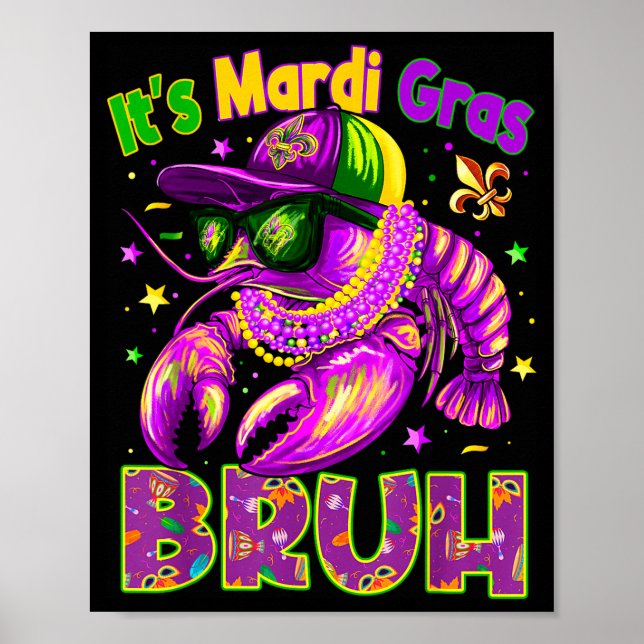 Sein Mardi Gras Bruh Cooler Crawfish Junge Männer  Poster (Vorne)