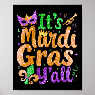 Sein Mardi Gras Yall Mardi Gras Party Maskenkostüm Poster