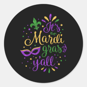 Sein Mardi Gras Yall Mardi Gras Party Maskenkostüm Runder Aufkleber