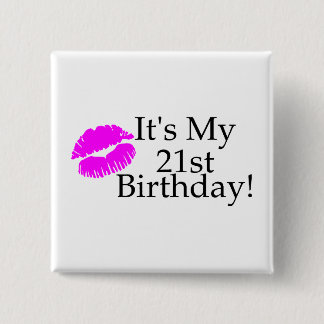 Sein mein 21. Geburtstag (Kuss) Button