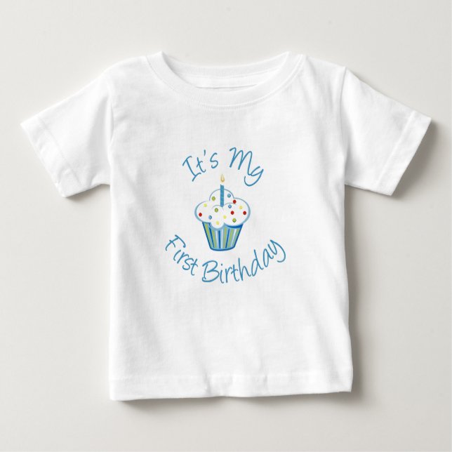 Sein "Mein erstes Shirt" - individuell angepasst Baby T-shirt (Vorderseite)